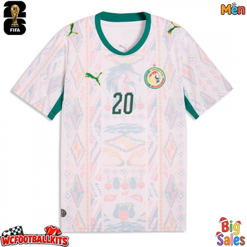 Senegal Habib Diallo #20 Replica Home Stadium Shirt World Cup 2026 Short Sleeve